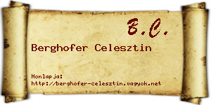 Berghofer Celesztin névjegykártya